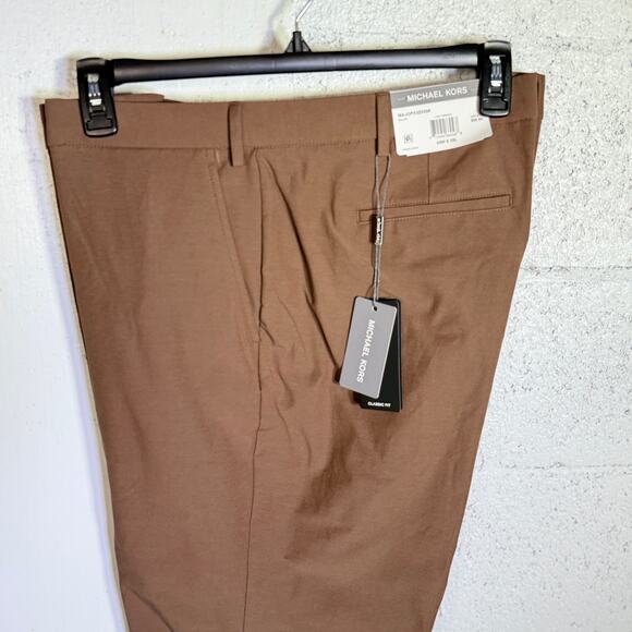 Michael Kors Men's Classic Fit Perform Fall Dress Pants Light Brown 42X32 $95 - Picture 1 of 8